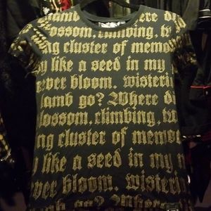 L.A.M.B. gold & short sleeve shirt M